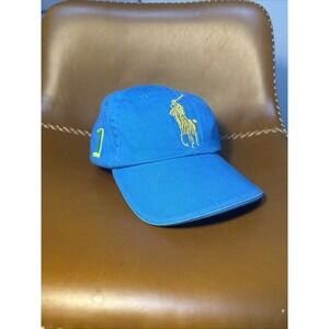 Ralph Lauren Hat Cap Strap Back Blue Big Pony Embroidered Fragrances Mens Promo